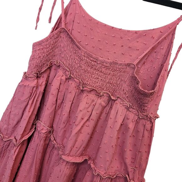 SHEIN Dot Frill Trim Cami Mauve Lined Mini Dress S (4) - Picture 9 of 13